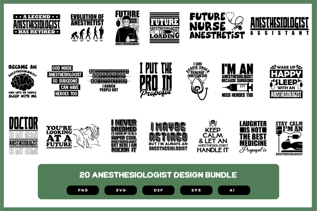 20 Anesthesiologist Design Bundle | Anesthesiologist Shirt Design | Anesthesiologist Design | Anesthesiologist Gift | Anesthesiologist Mug