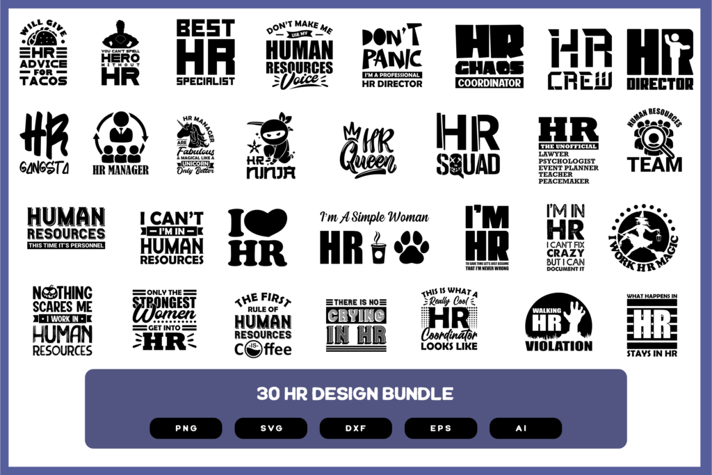 30 HR Design Bundle | HR Shirt | HR Gift