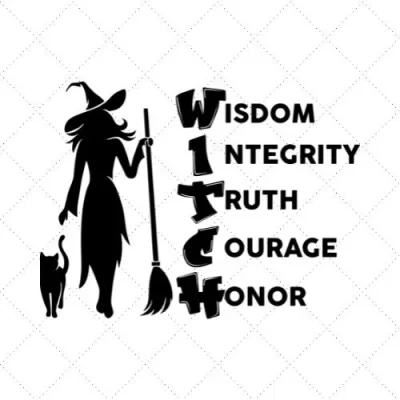 Witch Wisdom Integrity Truth Courage Honor SVG PNG EPS DXF AI Download