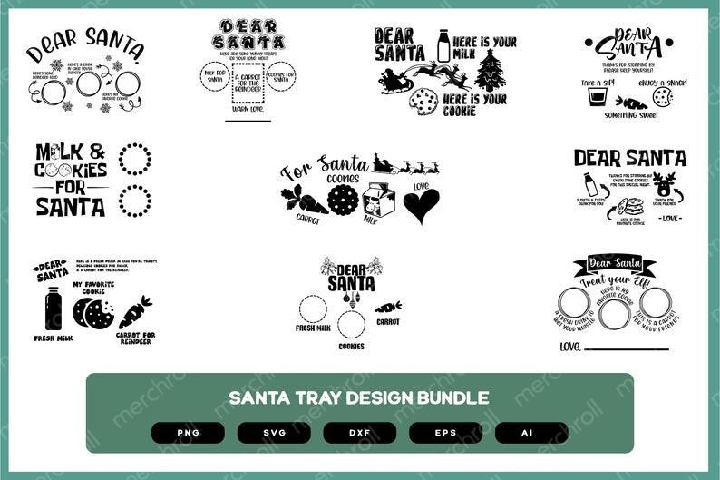 Santa Tray Design Bundle | Santa Tray Design | Santa Tray Personalized | Santa Tray SVG | Santa Tray PNG