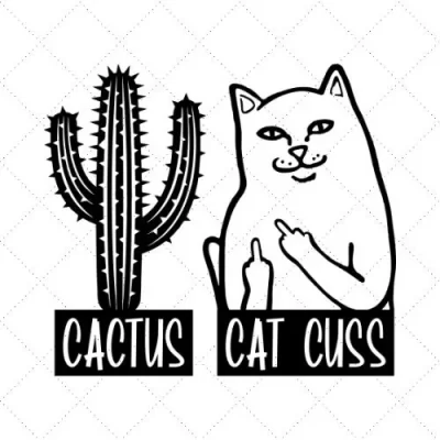 Cactus Cat Cuss SVG PNG EPS DXF AI Download