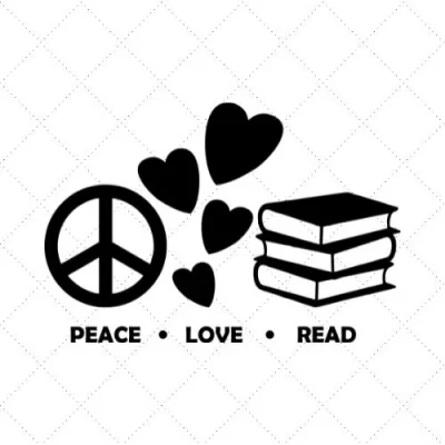 Peace Love Read SVG PNG EPS DXF AI Download