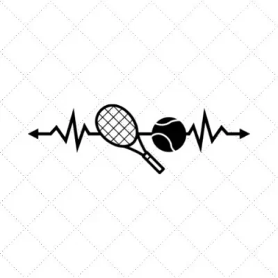 Tennis Heartbeat SVG PNG EPS DXF AI Download