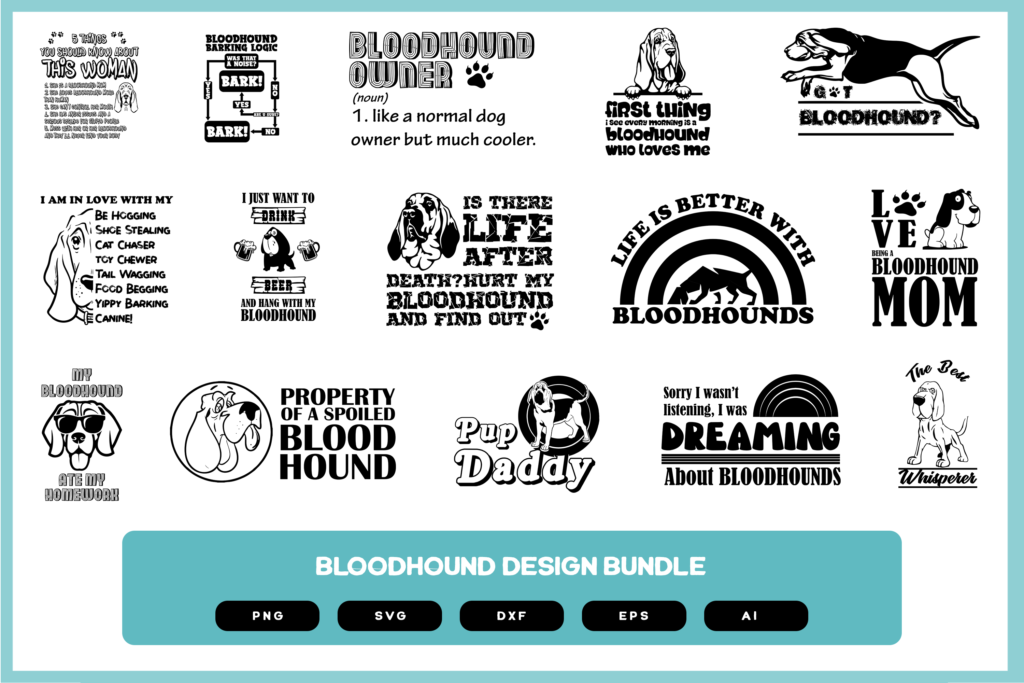 Bloodhound Design Bundle | Bloodhound Bundle | Bloodhound Design | Bloodhound Design Shirt | Bloodhound Mug | Bloodhound Stickers