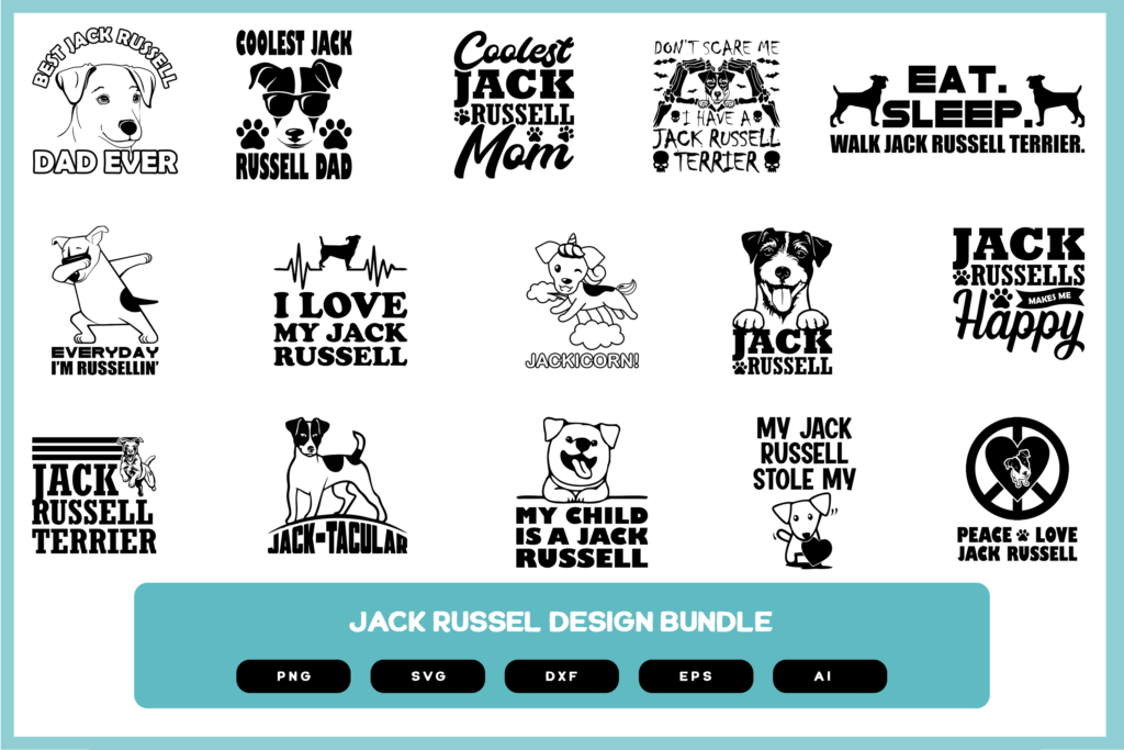 Jack Russel Design Bundle | Jack Russel Dog | Jack Russel Shirt | Jack Russel Design | Jack Russel Stickers | Jack Russel Mug