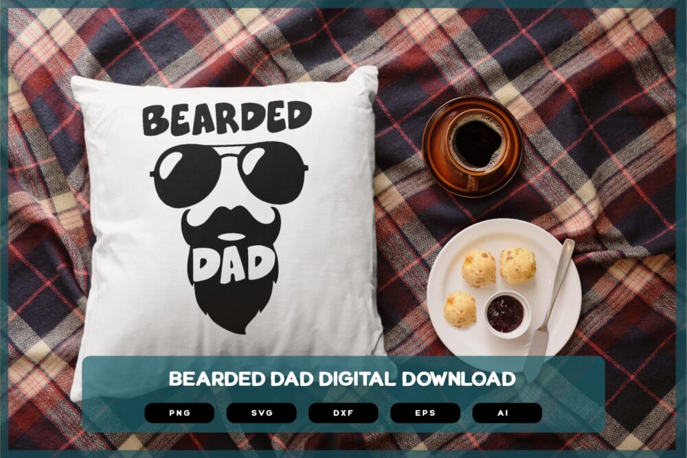 Bearded Dad Design | Bearded Dad Shirt | Funny Bearded Dad | Funny Dad Shirt Design