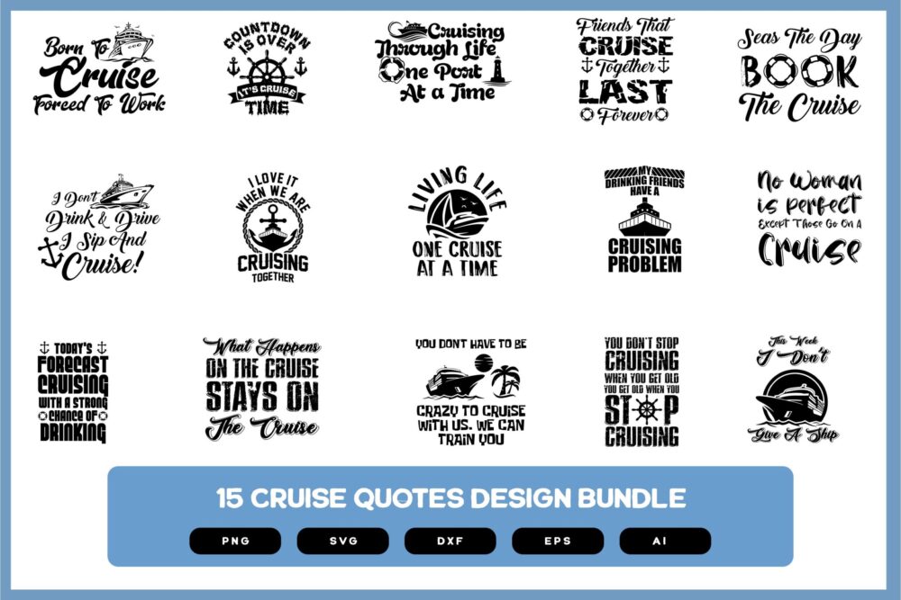 Cruise Quotes Design Bundle | Cruise Shirts | Cruise Shirts SVG | Cruise Shirts PNG | Cruise Ship SVG