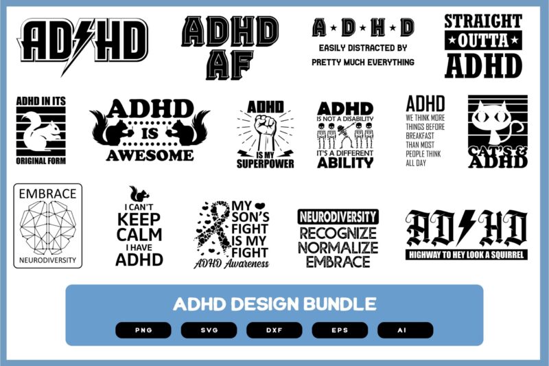 ADHD Design Bundle | ADHD Shirt | ADHD Awareness