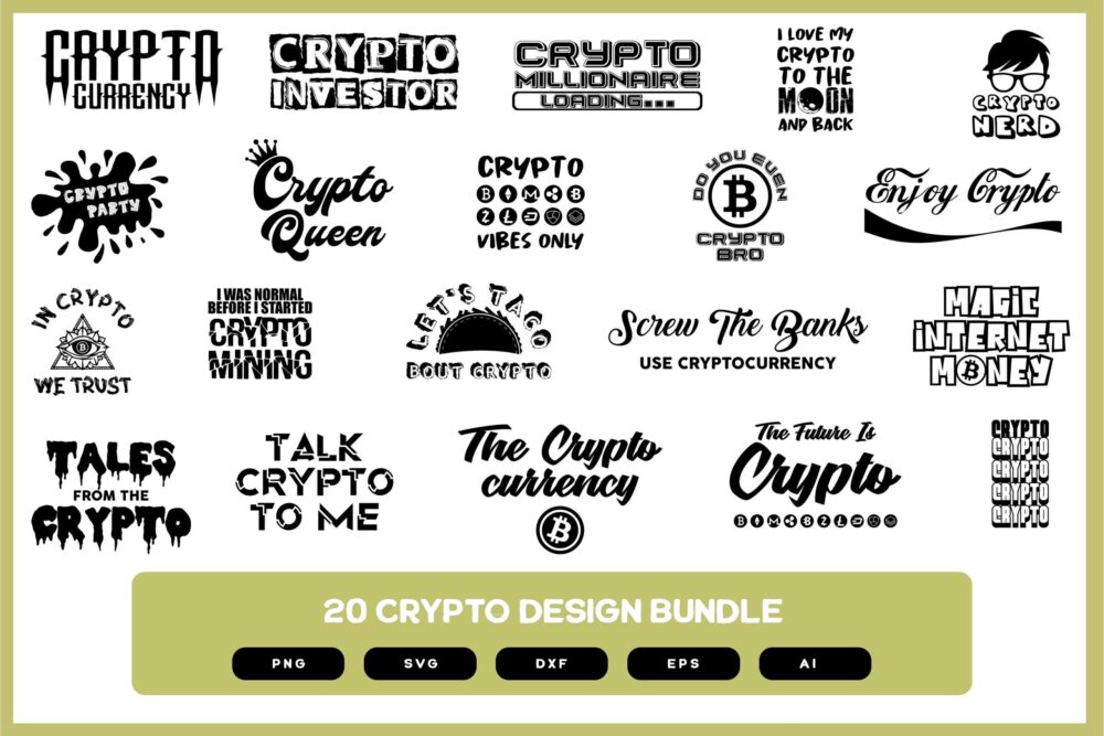 Crypto Design Bundle | Crypto Shirt | Crypto Sticker | Crypto Gift | Crypto SVG | Crypto Shirt POD
