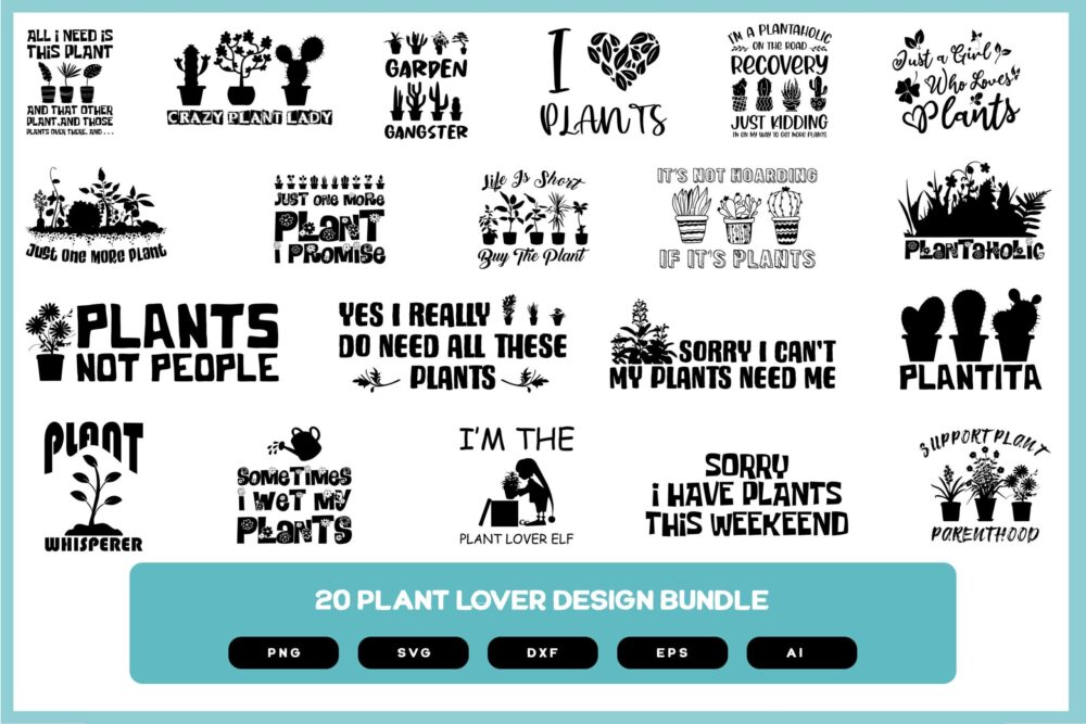 Plant Lover Design Bundle | Plant Lover Shirt | Plat Lover Gift | Plant Love Gift Ideas | Plant Lover SVG | Plant Lover POD