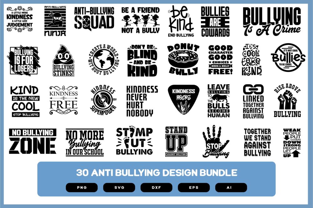 Anti Bullying Awareness Design Bundle| Anti Bullying Awareness Shirt | Anti Bullying Awareness SVG | Anti Bullying SVG | Anti Bullying POD