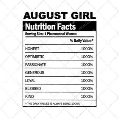 August Girl Nutrition Facts SVG PNG EPS DXF AI Download
