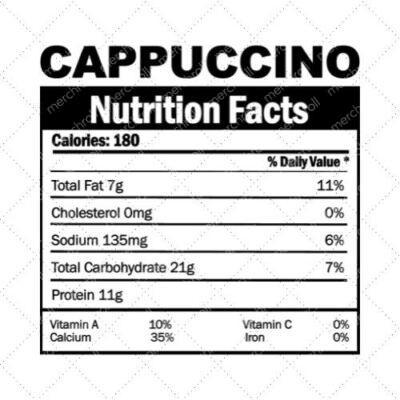 Cappuccino Nutrition Facts SVG PNG EPS DXF AI Download