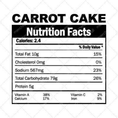 Carrot Cake Nutrition Facts SVG PNG EPS DXF AI Download