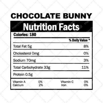 Chocolate Bunny Nutrition Facts SVG PNG EPS DXF AI Download