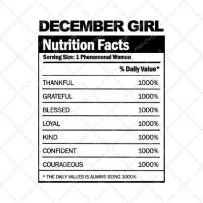 December Girl Nutrition Facts SVG PNG EPS DXF AI Download