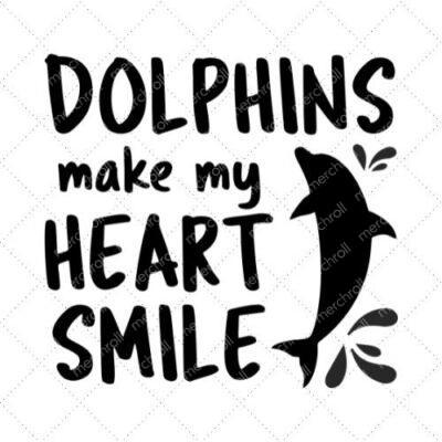 Dolphins Make My Heart Smile SVG PNG EPS DXF AI Download