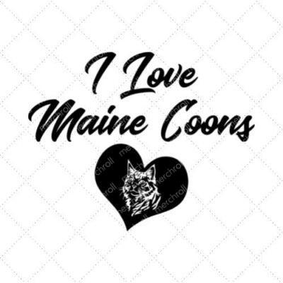 I Love Maine Coon SVG PNG EPS DXF AI Download