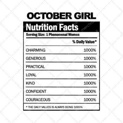 October Girl Nutrition Facts SVG PNG EPS DXF AI Download