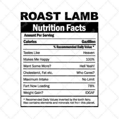 Roast Lamb Nutrition Facts SVG PNG EPS DXF AI Download
