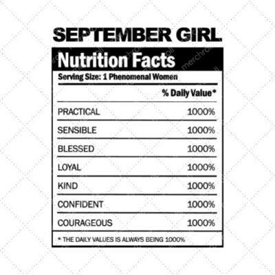 September Girl Nutrition Facts SVG PNG EPS DXF AI Download
