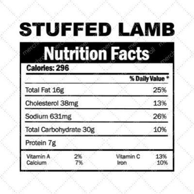 Stuffed Lamb Nutrition Facts SVG PNG EPS DXF AI Download