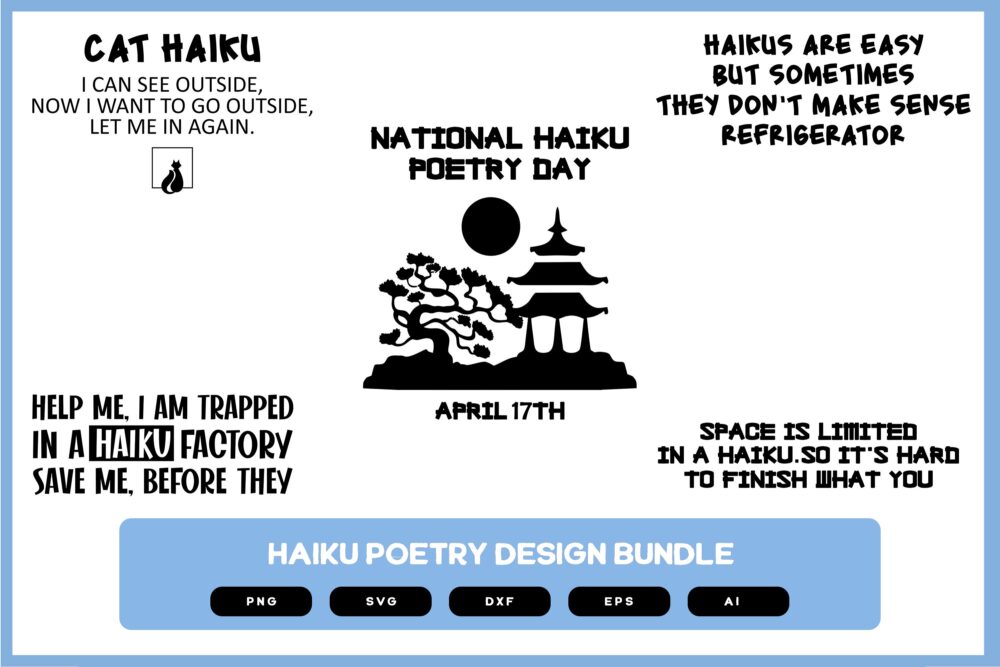 Haiku Poetry Design Bundle | Haiku | Haiku SVG | Haiku PNG | Haiku Poetry SVG | Haiku Poetry Shirt | Haiku Poetry Wall Design