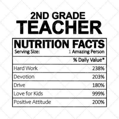 2nd Grade Teacher Nutrition Facts SVG PNG EPS DXF AI Download