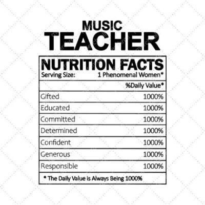 Music Teacher Nutrition Facts SVG PNG EPS DXF AI Download