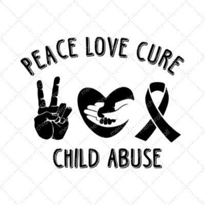 Peace Love Cure Child Abuse SVG PNG EPS DXF AI Download