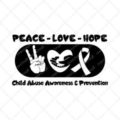Peace Love Hope Child Abuse Awareness & Prevention SVG PNG EPS DXF AI Download