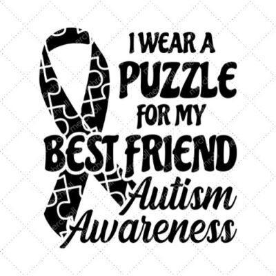 I Wear A Puzzle For My Best Boyfriend Autism Awareness SVG PNG EPS DXF AI Download