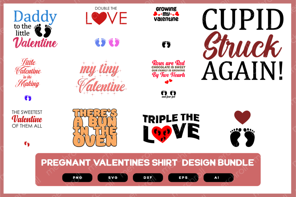 Valentines Design for Pregnant | Pregnant Shirt | Valentines Pregnant Shirt | Valentines Gift SVG