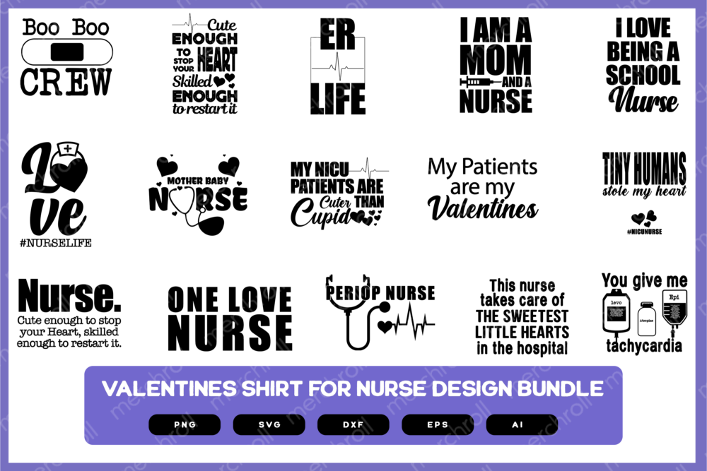 Valentines Design Bundle for Nurse | Gifts for Nurse | Nurse Valentines SVG | Valentines SVG | Nurse Valentines PNG