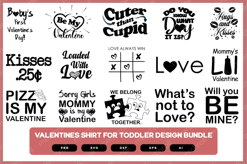 Valentine's Day for Toddler Design Bundle | Valentines Design for Kids | Kids Valentines