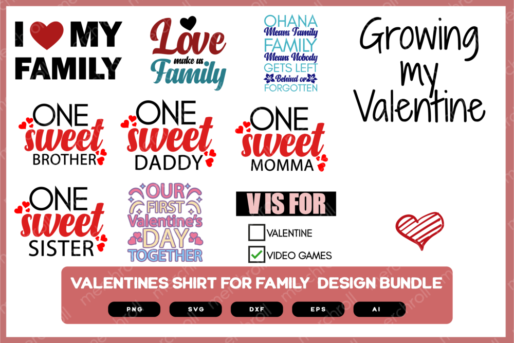 Valentines for Family Design Bundle | Mom Valentines | Dad Valentines | Kids Valentines