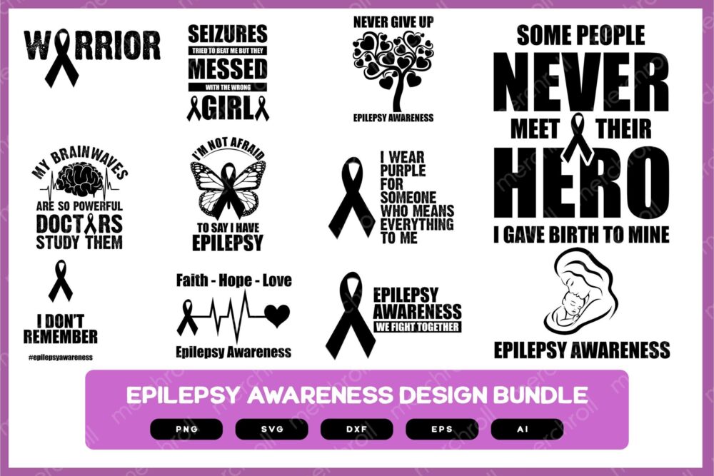 Epilepsy Awareness Design Bundle | Epilepsy Design | Epilepsy Awareness Shirt SVG