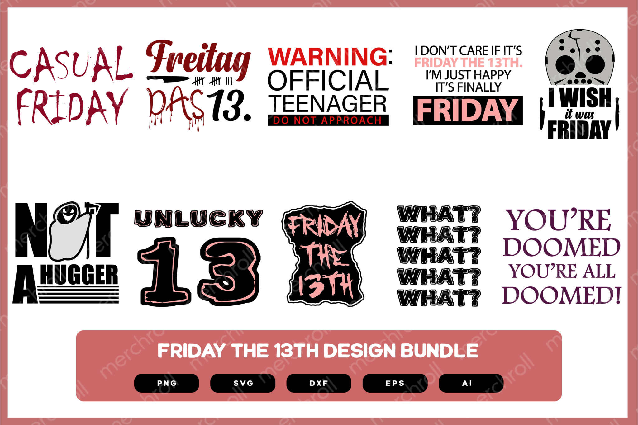 Friday the 13th Design Bundle | Friday the 13th Shirt | Funny Friday ...