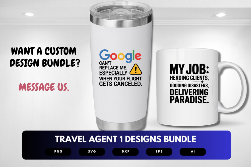 Travel Agent SVG Bundle | Vacation Planner Clipart, Travel Silhouette Cut Files for Cricut & Sublimation - Image 8