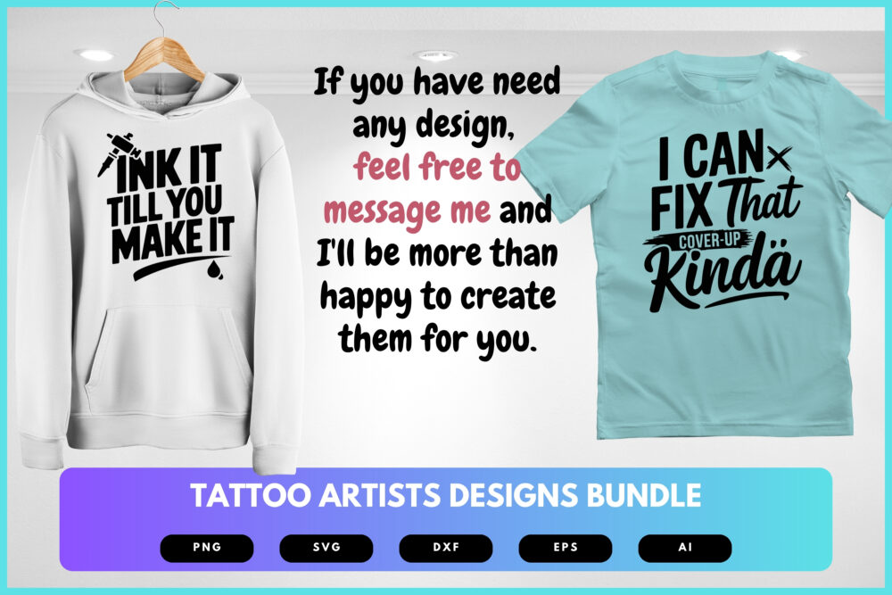 Tattoo Artist SVG Bundle | Ink Studio Clipart, Tattoo Machine Silhouette Cut Files for Cricut & Sublimation - Image 7