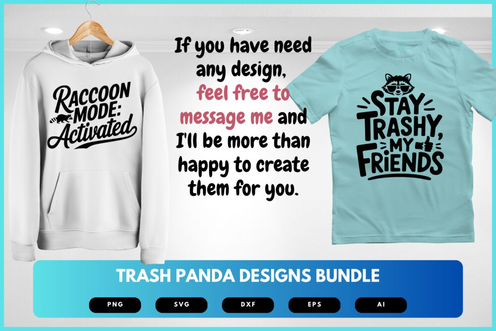 Trash Panda SVG Bundle | Funny Raccoon Clipart, Silhouette Cut Files for Cricut & Sublimation - Image 7