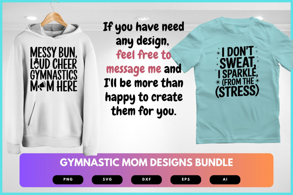 Gymnastics Mom SVG Bundle | Gymnast Clipart, Sports Mom Silhouette Cut Files for Cricut & Sublimation - Image 7