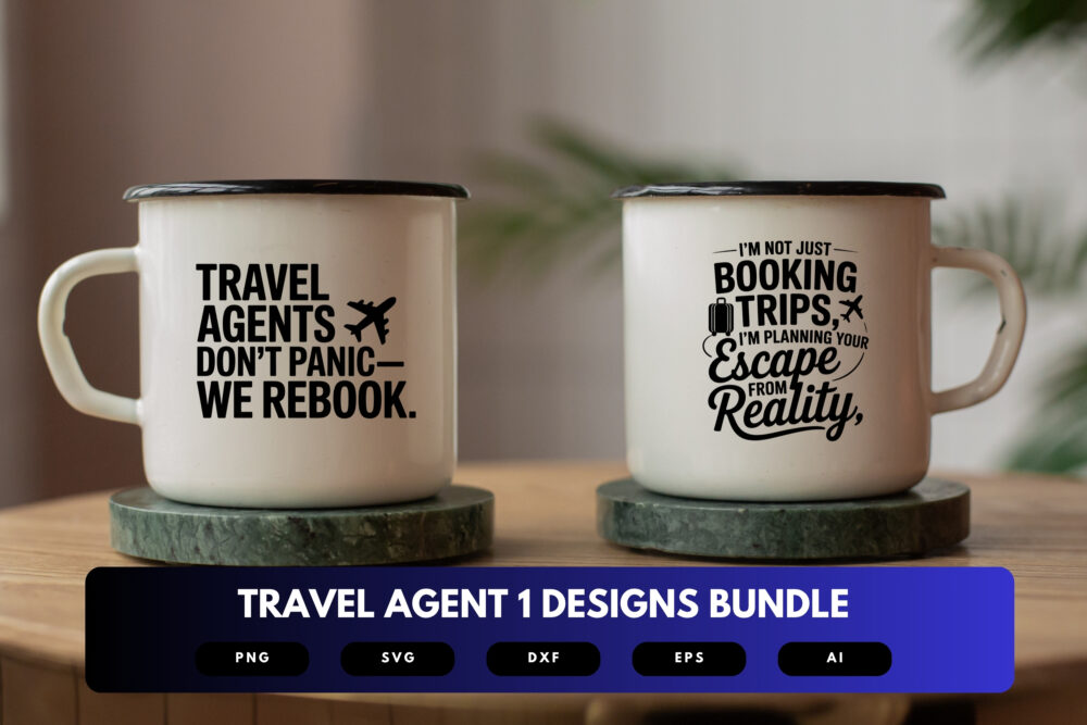Travel Agent SVG Bundle | Vacation Planner Clipart, Travel Silhouette Cut Files for Cricut & Sublimation - Image 6
