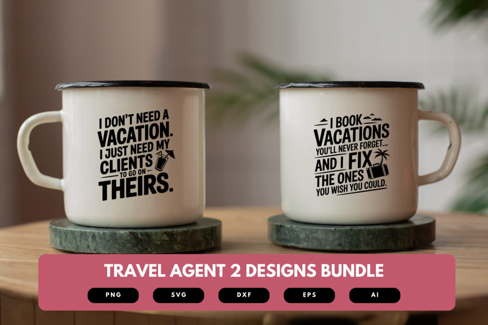 Travel Agent SVG Bundle | Wanderlust Clipart, Vacation Planner Silhouette Cut Files for Cricut & Sublimation - Image 6