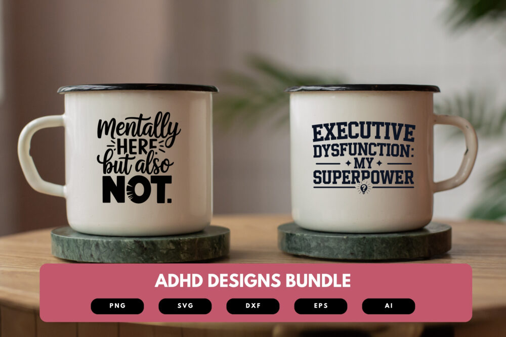 ADHD SVG Bundle | Mental Health Awareness Clipart, Neurodivergent Quotes Cut Files for Cricut & Sublimation - Image 5