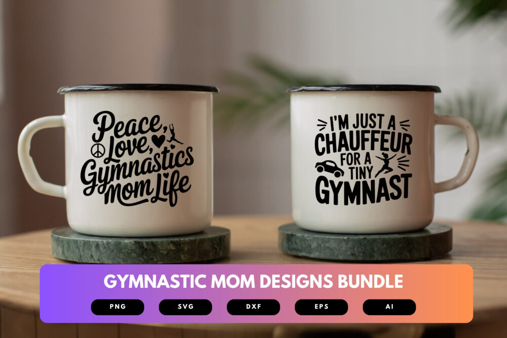 Gymnastics Mom SVG Bundle | Gymnast Clipart, Sports Mom Silhouette Cut Files for Cricut & Sublimation - Image 6