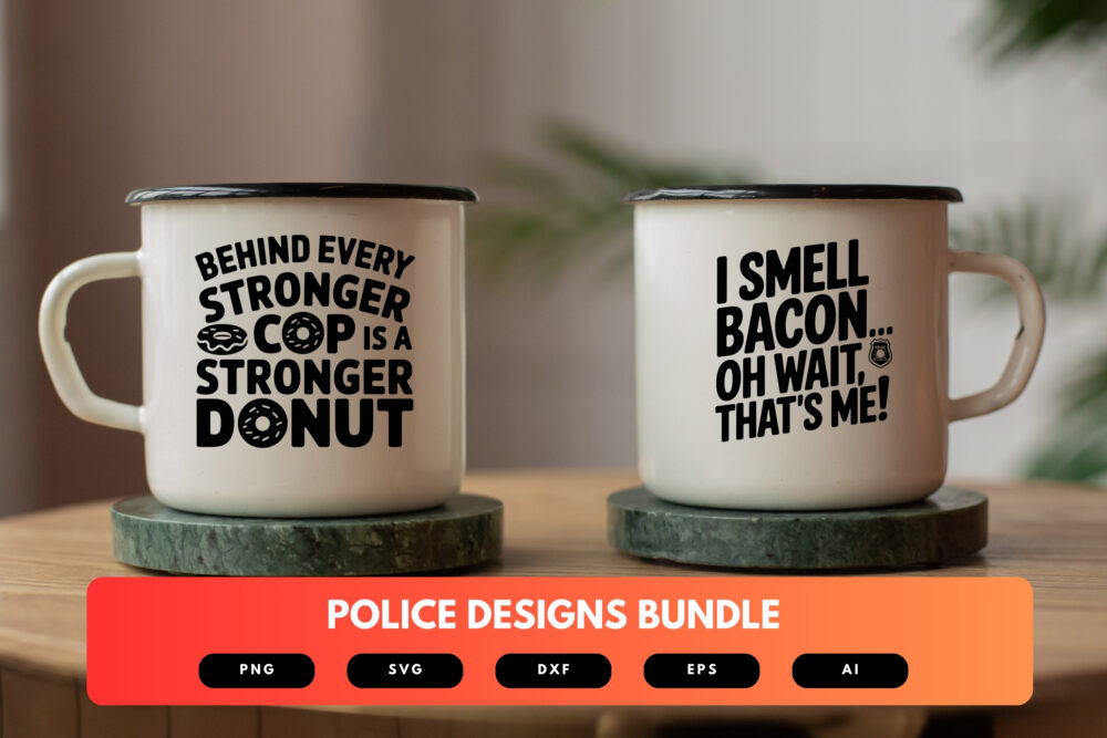 Police SVG Bundle | Law Enforcement Clipart, Officer Silhouette Cut Files for Cricut & Sublimation - Image 5
