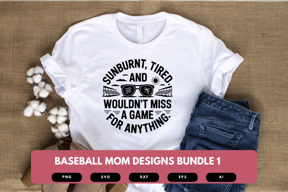 Baseball Mom SVG Bundle | Sports Mom Clipart, Softball Silhouette Cut Files for Cricut & Sublimation - Image 4