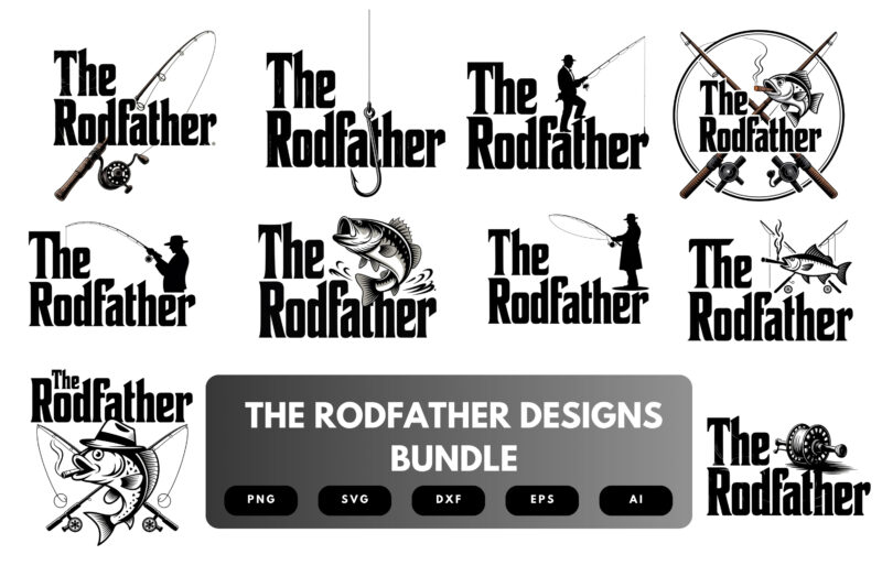 The Rodfather SVG Bundle | Funny Fishing Quotes, Angler Cut Files for Cricut & Sublimation