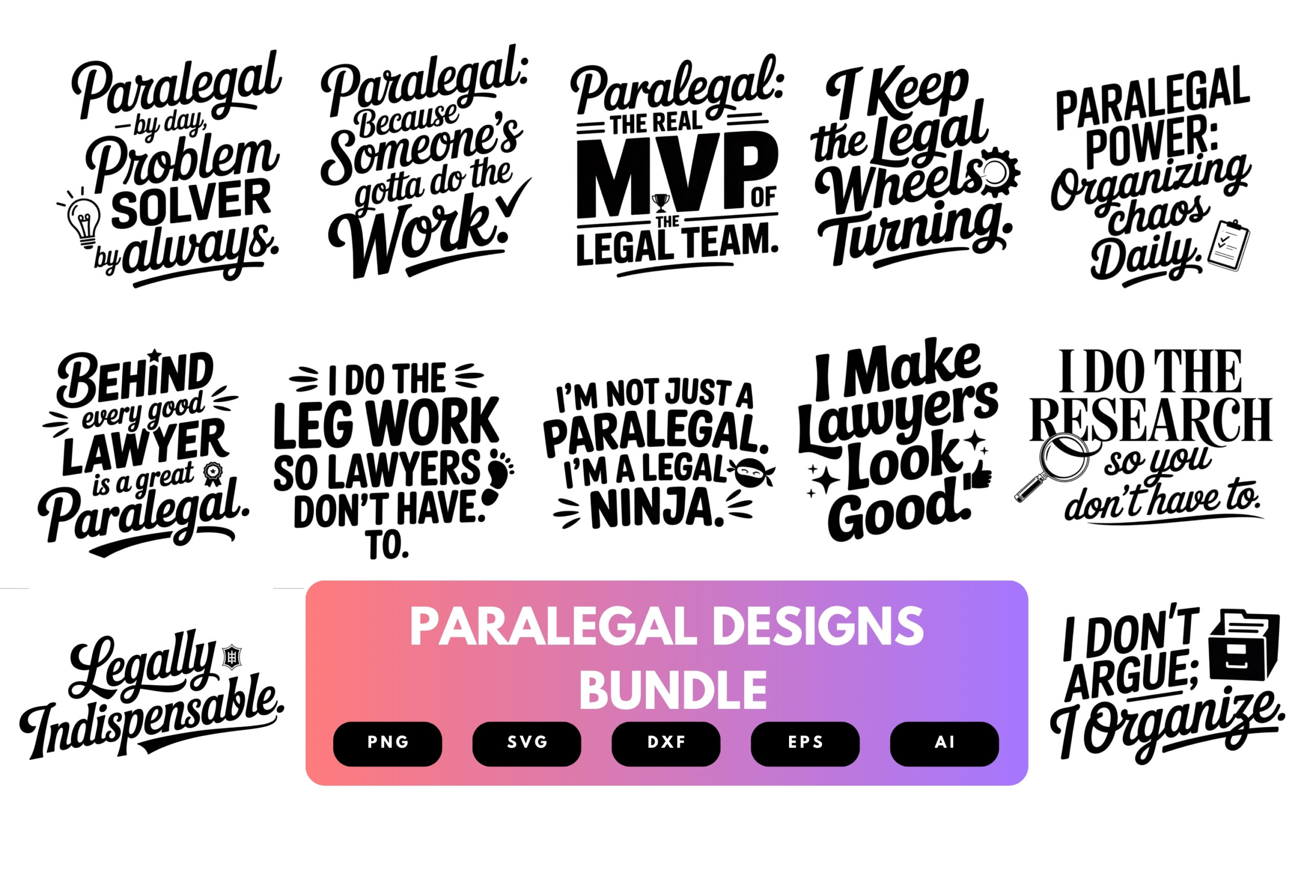 Paralegal SVG Bundle | Legal Assistant Clipart, Law Office Quote Cut Files for Cricut & Sublimation Paralegal SVG Bundle | Legal Assistant Clipart, Law Office Quote Cut Files for Cricut & Sublimation